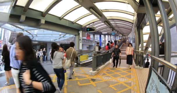 Düzeyleri orta yürüyen merdiven Hong Kong — Stok video