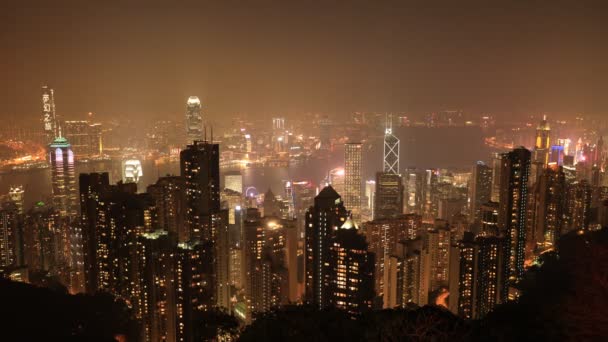 Victoria Peak por la noche — Vídeo de stock