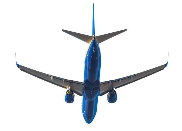 파란 비행기 이륙 — 스톡 사진