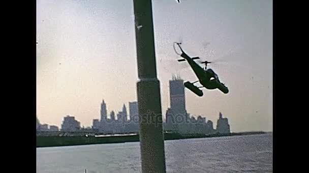 Hubschrauber in New York — Stockvideo