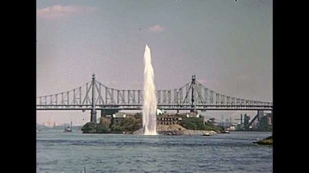 Vintage Queensboro Köprüsü — Stok video