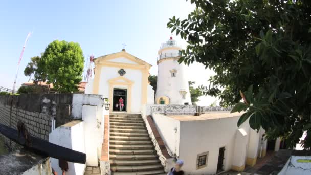 Guia-Kapelle und Leuchtturm — Stockvideo