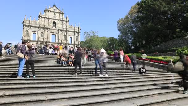 Macau St. Pauls Cathedral — Stock video