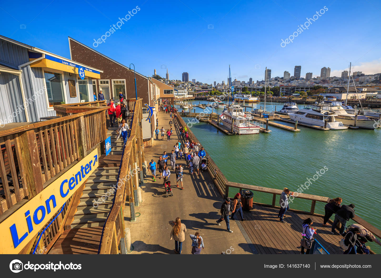 Pier 39 at Fisherman`s Wharf in San Francisco Editorial Stock