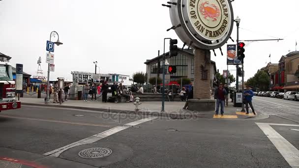 Pescadores cais san francisco — Vídeo de Stock