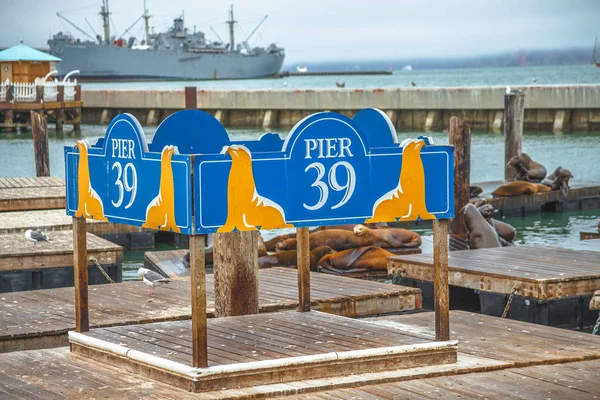 Pier 39 znamení — Stock fotografie