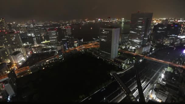 Tokio paisaje urbano y Odaiba Skyline — Vídeos de Stock