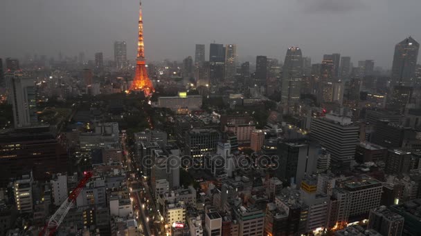 Tokyo tower och skyline — Stockvideo