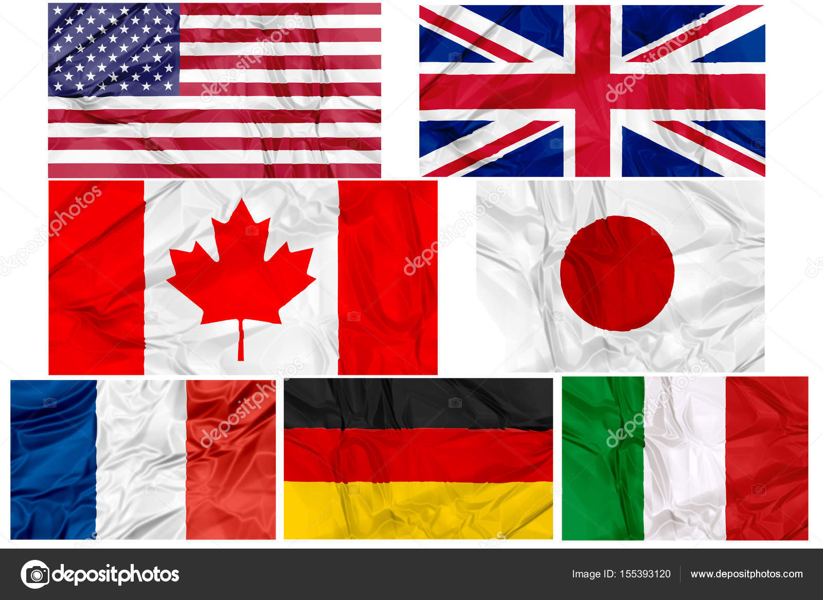 G7 国家的旗子——图库图片© bennymarty #155393120