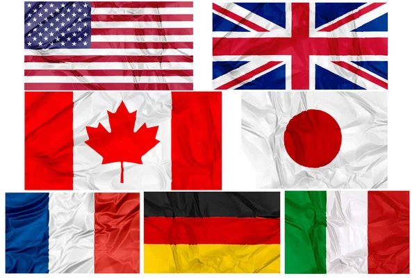Bandeiras de G7 contries — Fotografia de Stock