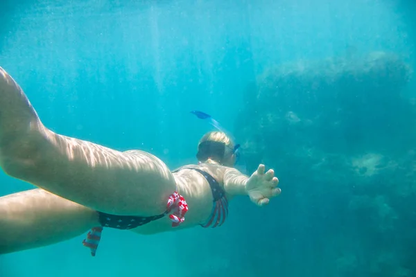 Apnea femminile Hawaii — Foto Stock