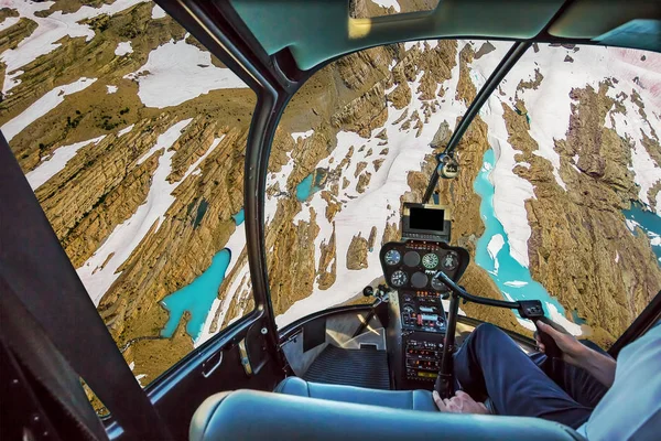 Helicopter on glacier
