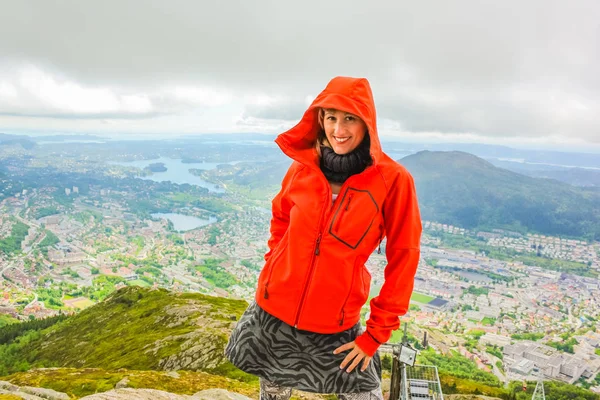 Hiker woman in Norway — Stock Photo, Image