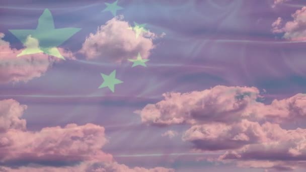 中国天空国旗 — 图库视频影像