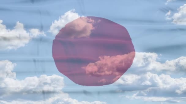 Σημαία ουρανό Ιαπωνίας — Αρχείο Βίντεο