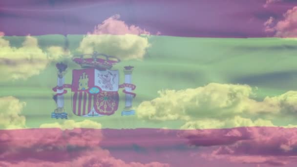 Spain Sky Flag — Stock Video