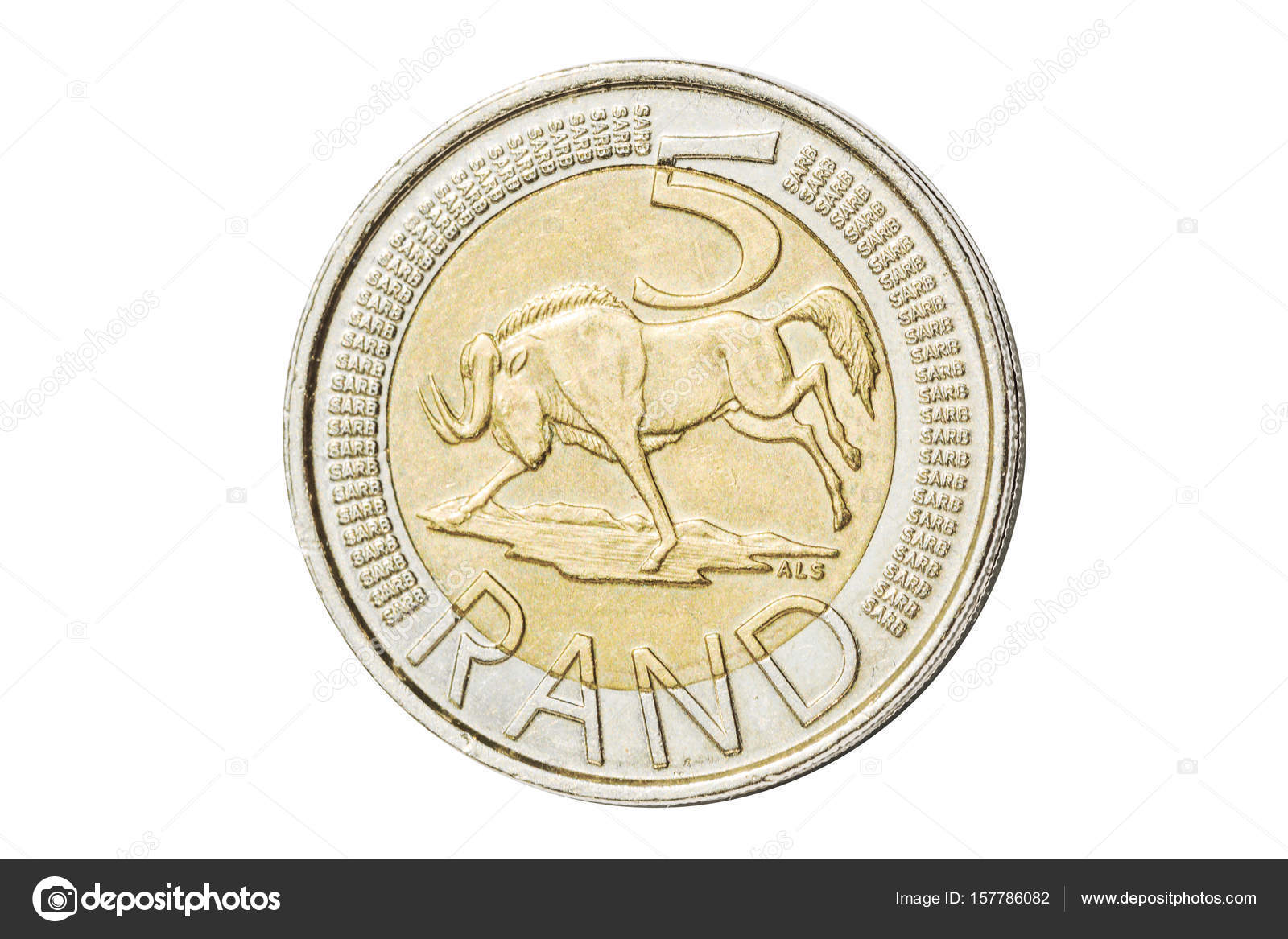 5 南非兰特硬币——图库图片© bennymarty #157786082