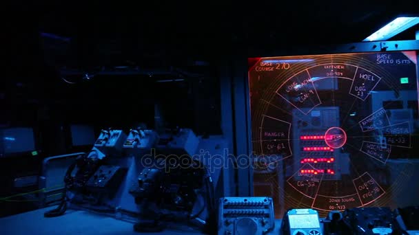 战舰黑暗控制室 — 图库视频影像