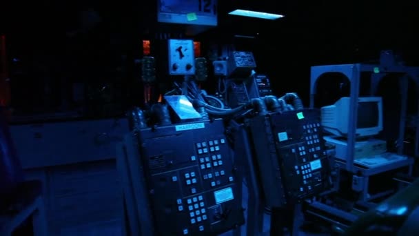 Karanlık Savaş odası savaş gemisi — Stok video