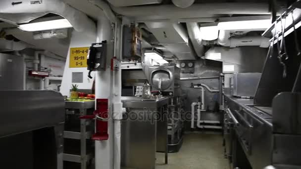 Slagschip keuken kamer — Stockvideo