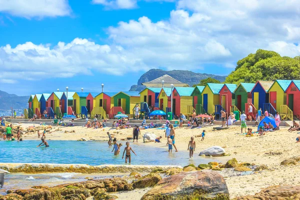 Pláž kabiny Kapské město — Stock fotografie