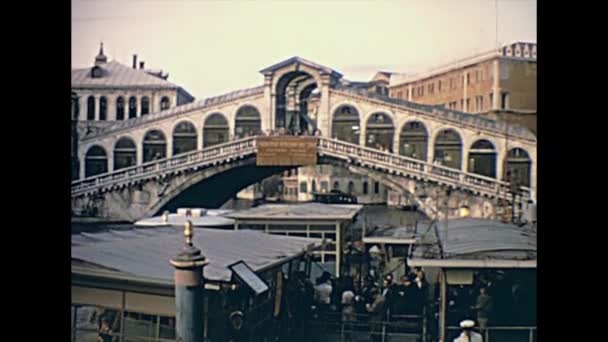 Rialto-Brücke Venedig — Stockvideo