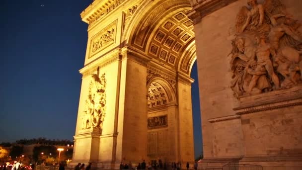 Arc de Triomphe night — Wideo stockowe