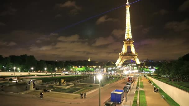 Трокадеро Гарденс Париж — стоковое видео