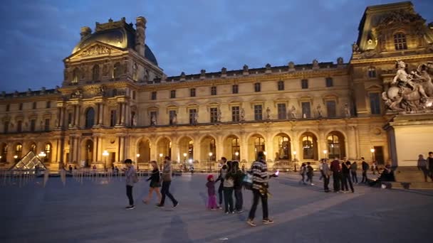 Louvren Museum panorama — Stockvideo