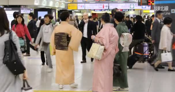 Kimono japonés en Shinjuku — Vídeos de Stock