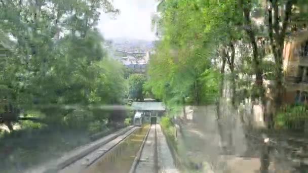 Sacred Heart cable railway — Stock Video