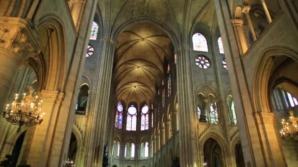 Notre Dame nawy — Wideo stockowe