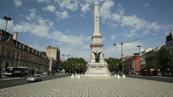 Praca dos Restauradores Lisbon — Stock video