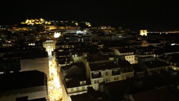 Fondo noche de Lisboa — Vídeo de stock