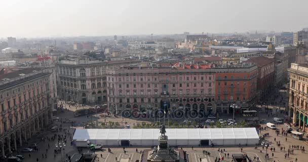 Panorama placu Dome Mediolan — Wideo stockowe