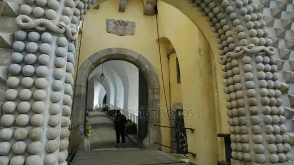 Puerta del Palacio Nacional de Pena — Vídeos de Stock