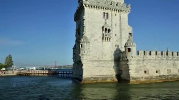 Lizbona wieża Belem — Wideo stockowe