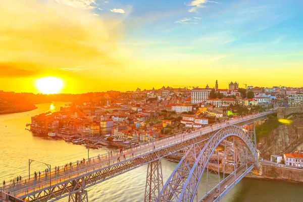 Skyline del tramonto di Porto — Foto Stock