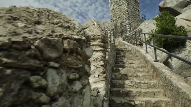 Sintra maurische Burgmauer — Stockvideo