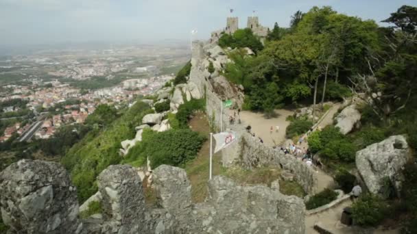 Castelo de Sintra aéreo — Vídeo de Stock