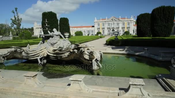 Národní palác Queluz fontána — Stock video