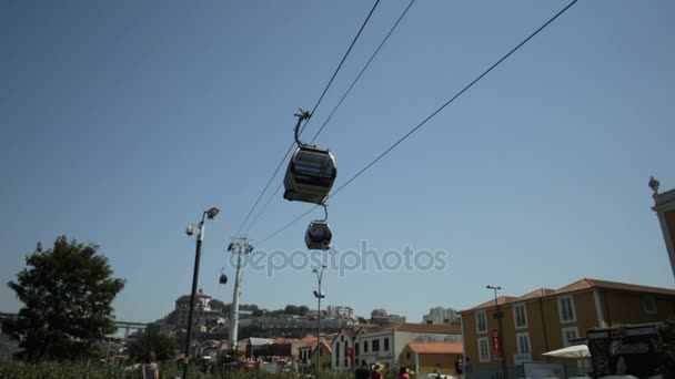 Cable car in Porto — Stock Video