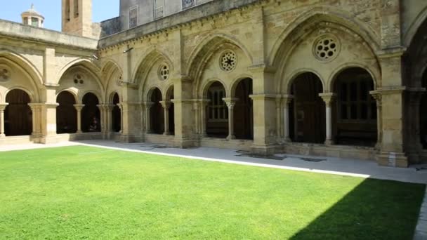 Coimbra velho claustro Catedral — Vídeo de Stock