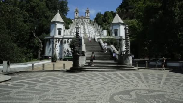 Bom Jesus do Monte staircase — ストック動画