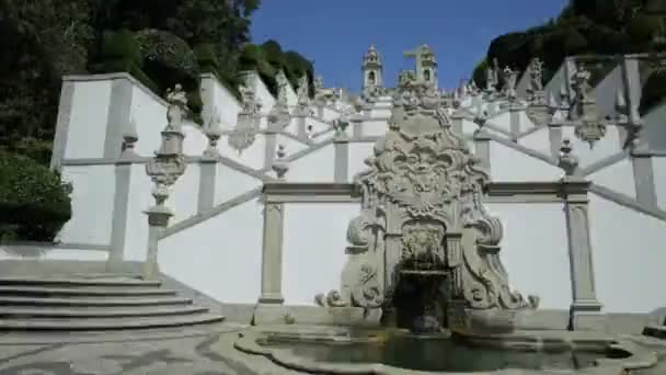 Lépcsőház a Bom Jesus do Monte — Stock videók