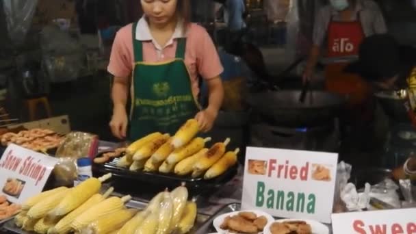 전통적인 태국 시장 — 비디오