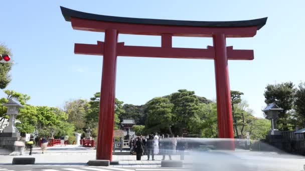 Ворота Цуругаока Хатіман — стокове відео