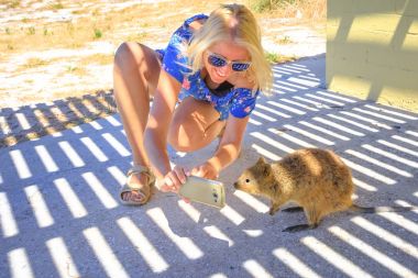 Kadın selfie Quokka