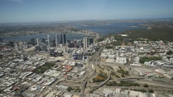 Perth Downtown luchtfoto — Stockvideo