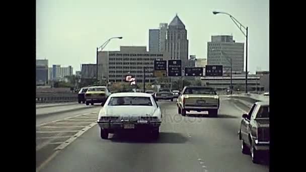 Miami Beach 1970s tourists — Stock Video